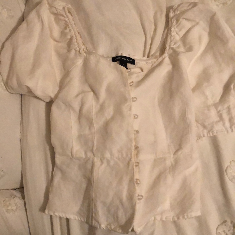 White Button Down Front Top - image 3